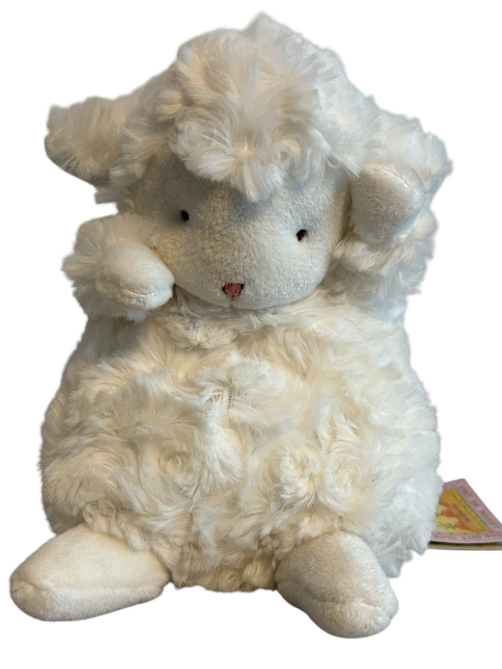 Bunnies Bay the Bay Wee Kiddo Lamb Plush Soft Embroidered Face White 7” New